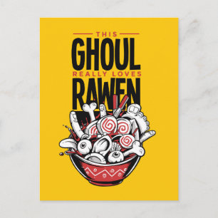 Creepy Goul Love Rawen Halloween Postcard