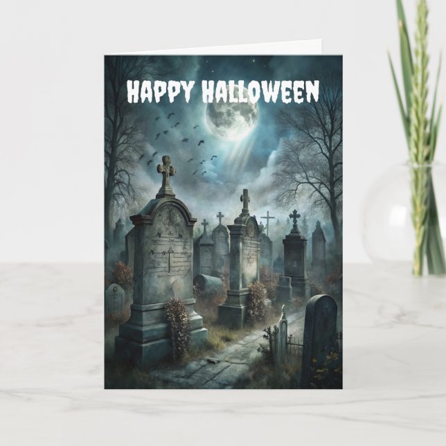 Creepy Graveyard Holiday Card (Front)