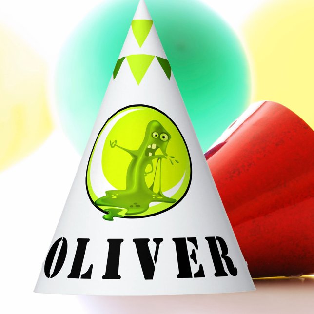 Creepy Green Slime Monster Kid`s Birthday Party Hat (Creator Uploaded)