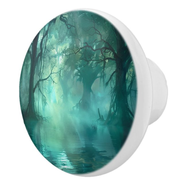 Creepy Green Swamp  Ceramic Knob (Right)