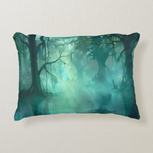 Creepy Green Swamp  Decorative Cushion
