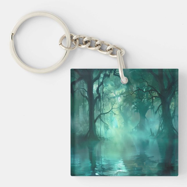 Creepy Green Swamp  Key Ring (Front)