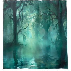 Creepy Green Swamp Shower Curtain