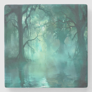 Creepy Green Swamp  Stone Coaster