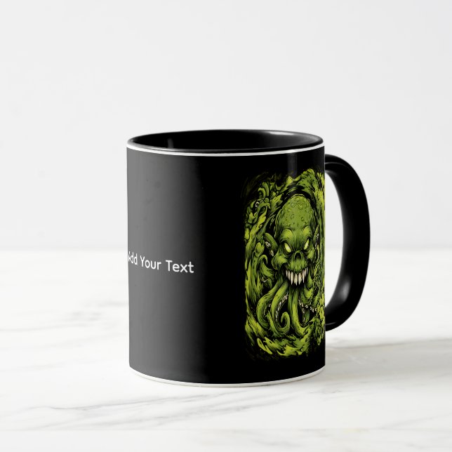 Creepy Green Tentacle Monster Coffee Mug (Front Right)