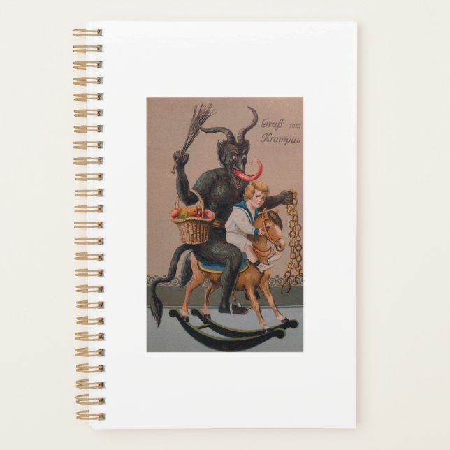 Creepy Gruss Vom Krampus Demon Christmas Devil Kra Planner (Front)