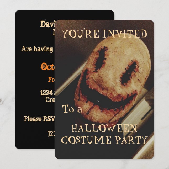 Creepy Guy Halloween Party Invitation (Front/Back)