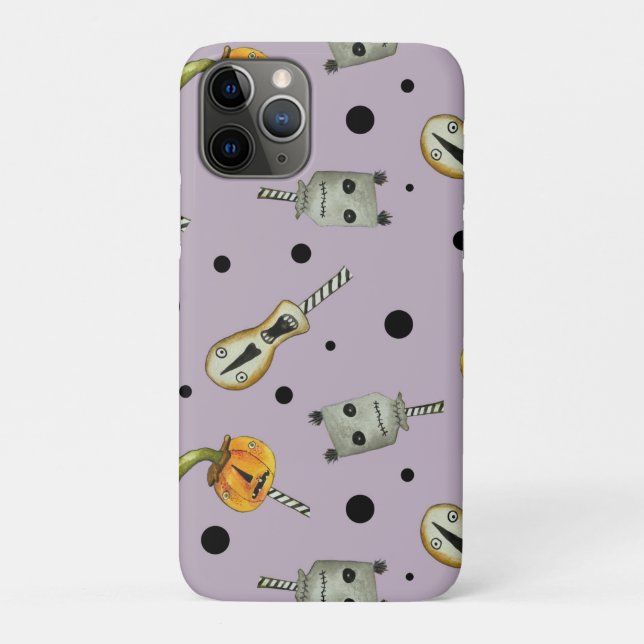 Creepy Halloween Dolls_dusty purple Case-Mate iPhone Case (Back)