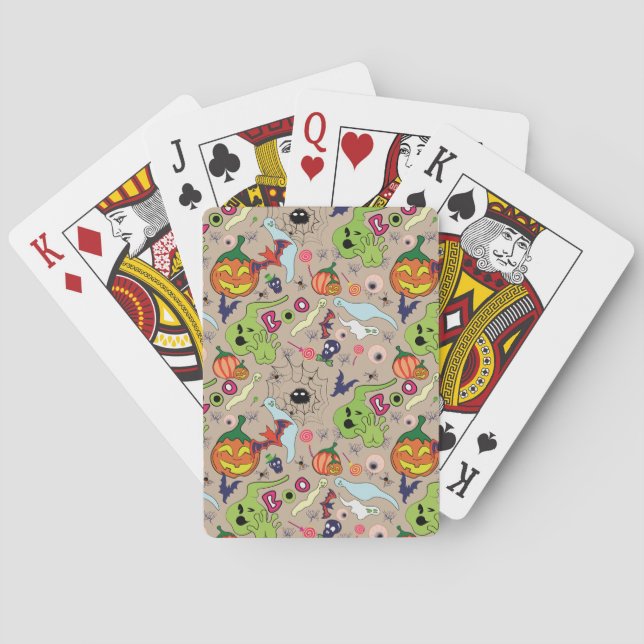 Creepy Halloween Graphics Set Playing Cards (Back)