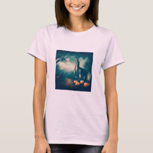 Creepy Halloween Graveyard vintage rustic design T-Shirt