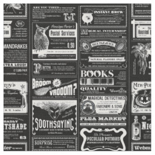 creepy halloween newspaper antique black fabric