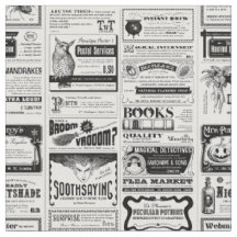 creepy halloween newspaper antique white 