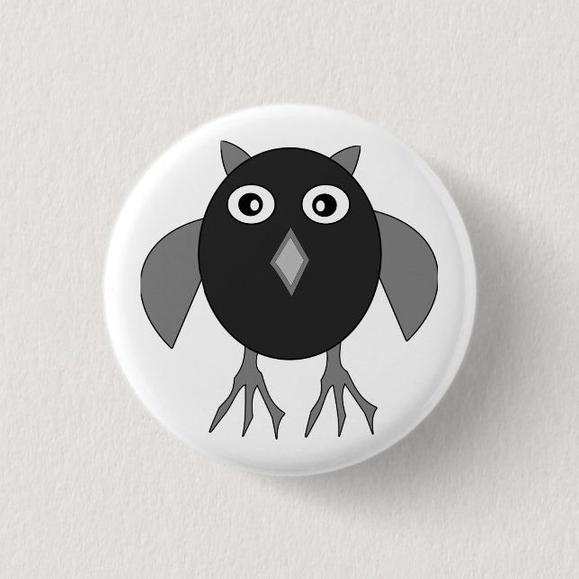 Creepy Halloween Owl Button (Front)