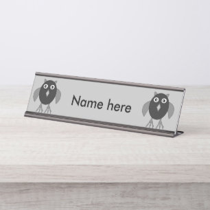 Creepy Halloween Owl Custom Desk Sign