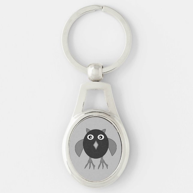 Creepy Halloween Owl Keychain (Front)