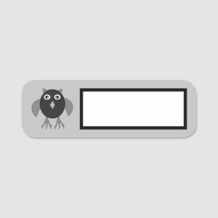 Creepy Halloween Owl Name Tag