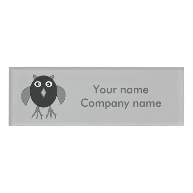 Creepy Halloween Owl Personalised Name Tag (Front)