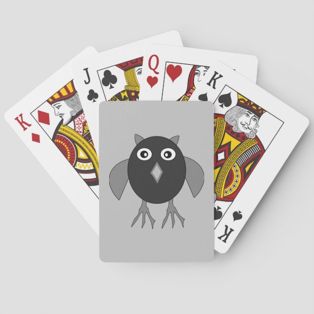 Creepy Halloween Owl Playing cards (Back)