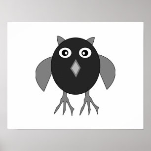 Creepy Halloween Owl Poster
