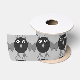 Creepy Halloween Owl Ribbon Satin Ribbon