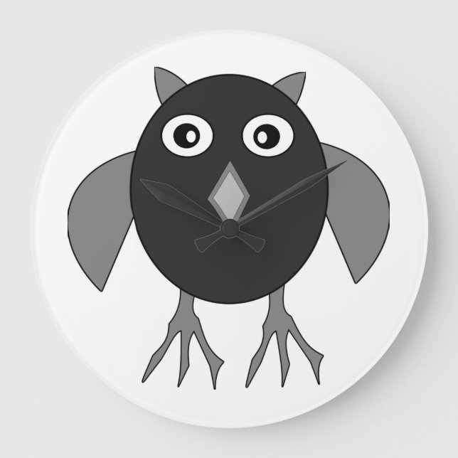 Creepy Halloween Owl Wall Clock (Front)