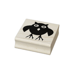 Creepy Halloween Owl Wood Art Stamp