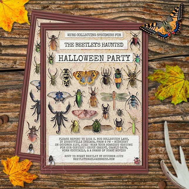 Creepy Halloween Party | Fun Bug Insect Collection Invitation (Creator Uploaded)