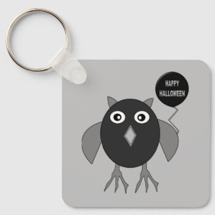 Creepy Halloween Party Owl Custom Key Ring