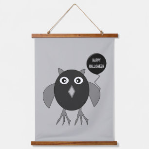 Creepy Halloween Party Owl Hanging Tapestry