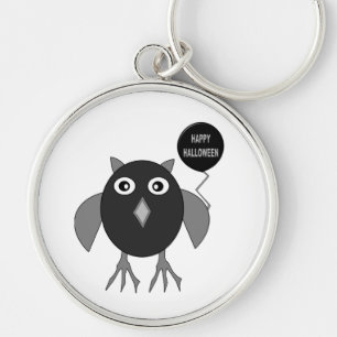 Creepy Halloween Party Owl Keychain