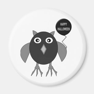 Creepy Halloween Party Owl Magnet