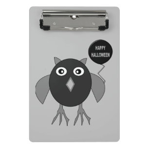 Creepy Halloween Party Owl Mini Clipboard