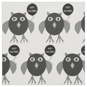 Creepy Halloween Party Owl patterned Fabric