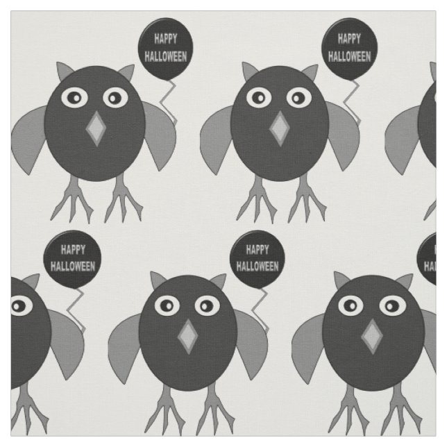 Creepy Halloween Party Owl patterned Fabric (Swatch)