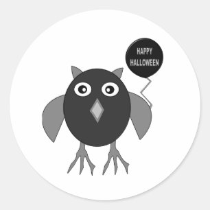 Creepy Halloween Party Owl Stickers