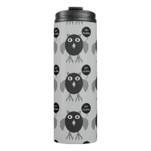 Creepy Halloween Party Owl Thermal Tumbler