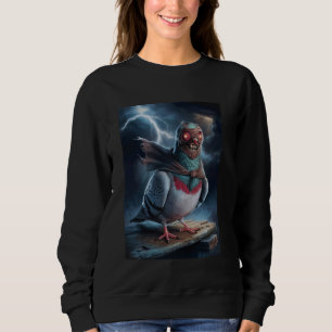 Creepy Halloween Pigeon Spooky Scary Print Sweatshirt