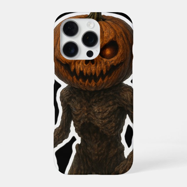 Creepy Halloween Pumpkin Monster Sticker  iPhone Case (Back)