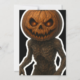 Creepy Halloween Pumpkin Monster Sticker Magnetic Invitation