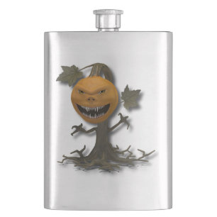 Creepy Halloween Pumpkin Tree - Classic Flask