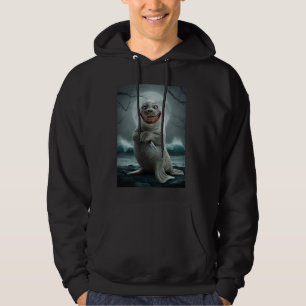 Creepy Halloween Seal Spooky Scary Ocean Animal Pr Hoodie