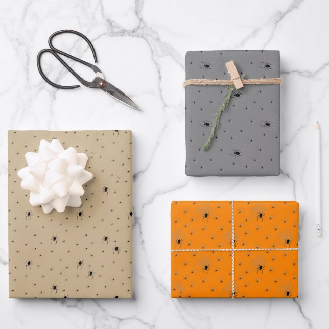 Creepy Halloween Spider Wrapping Paper. Wrapping Paper Sheet (Front)