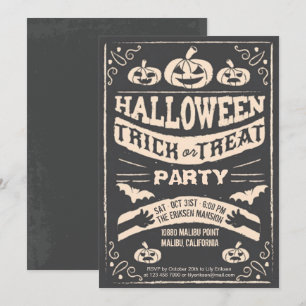 Creepy Halloween Trick or Treat Party Invitation