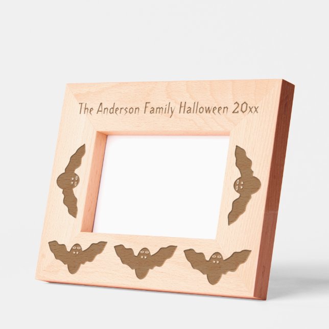 Creepy Halloween Vampire Bat Custom Etched Frames (Left)