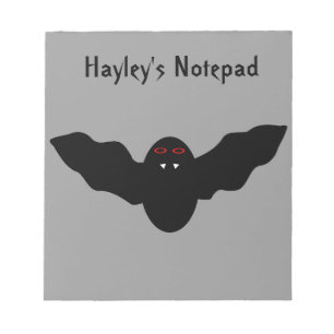 Creepy Halloween Vampire Bat Customisable Notepad