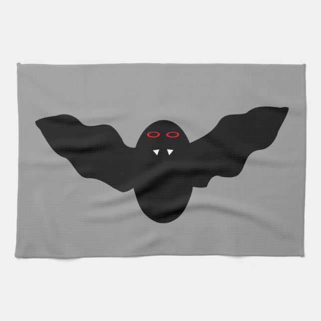 Creepy Halloween Vampire Bat Kitchen Towel (Horizontal)