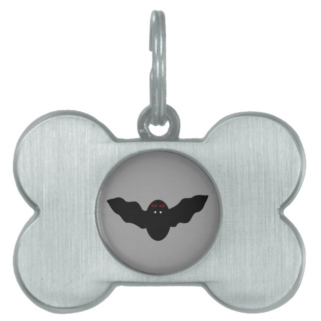 Creepy Halloween Vampire Bat Pet Tag (Front)