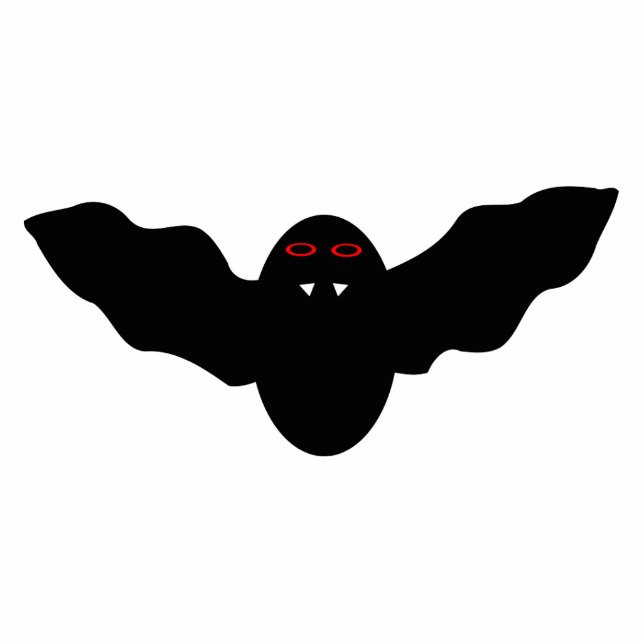 Creepy Halloween Vampire Bat Photo Sculpture (Front)