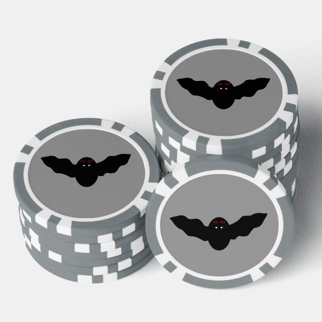 Creepy Halloween Vampire Bat Poker Chips (Stack)