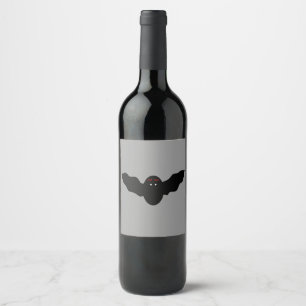 Creepy Halloween Vampire Bat Wine Labels